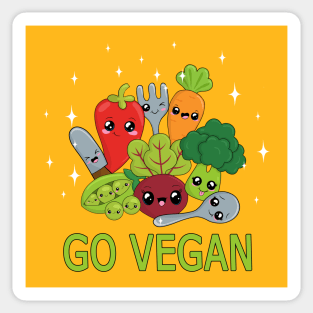 Go Vegan - Kawaii Vegetables Sticker